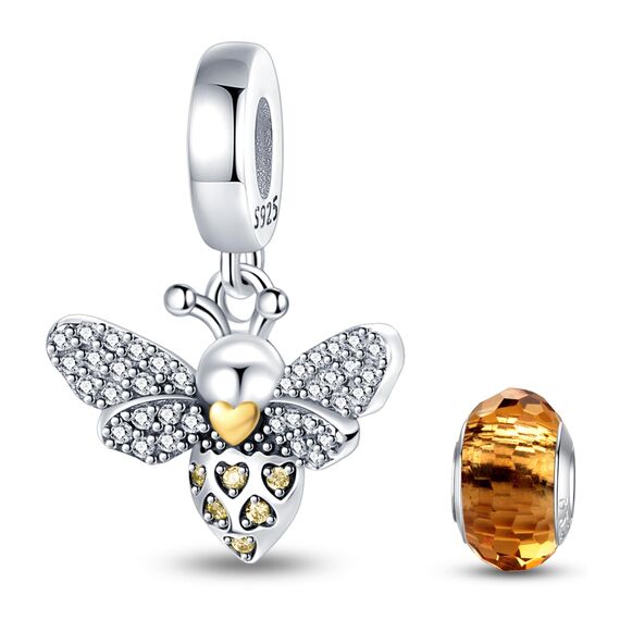 HappyStar beads charms,passt Charms Armbänder Halskette Europäischen Schmuck ，Bead Charms für Damen,925 Sterling Silber Dangle Anhänger