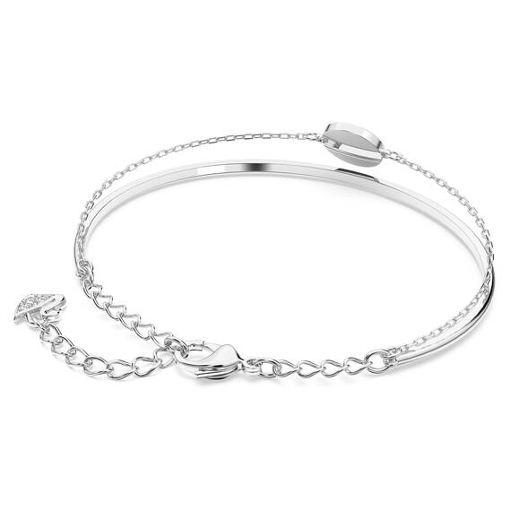 Swarovski Sublima Armreif, Weiß, Rhodiniert