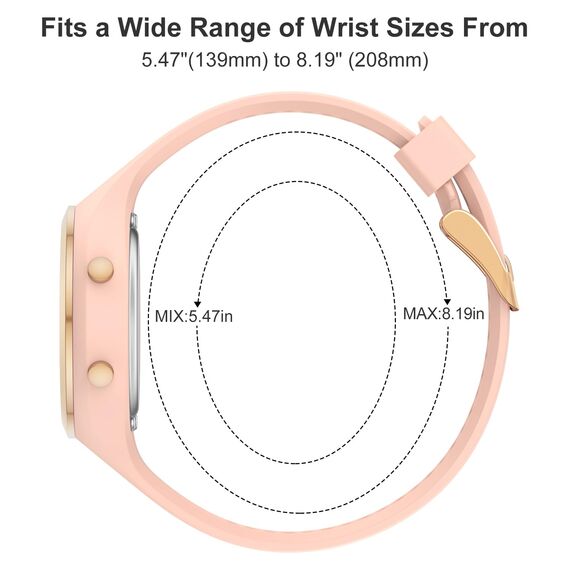 GOLDEN HOUR Digital Uhr Damen 5ATM Wasserdichte Sport Chronograph Mit Silikonarmband - Elegant Sportliche Armbanduhr Mit Datum Und Leuchtend Leicht Ablesbarem Zifferblatt - Champagne