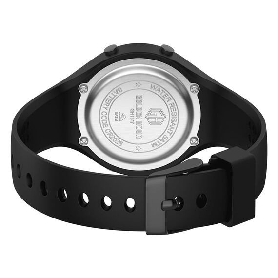 GOLDEN HOUR wasserdichte Sport Damen Digital Chronograph Silikon Armband Uhr - Schwarz und Grau