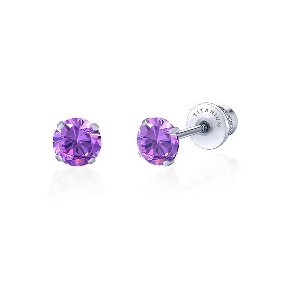 Limerencia Titan Ohrringe für Damen Herren, G23 Medizinische Ohrstecker Hypoallergen Gesundheitsstecker Ohrringe für empfindliche Ohren Mode Damenschmuck (5mm, Lila)
