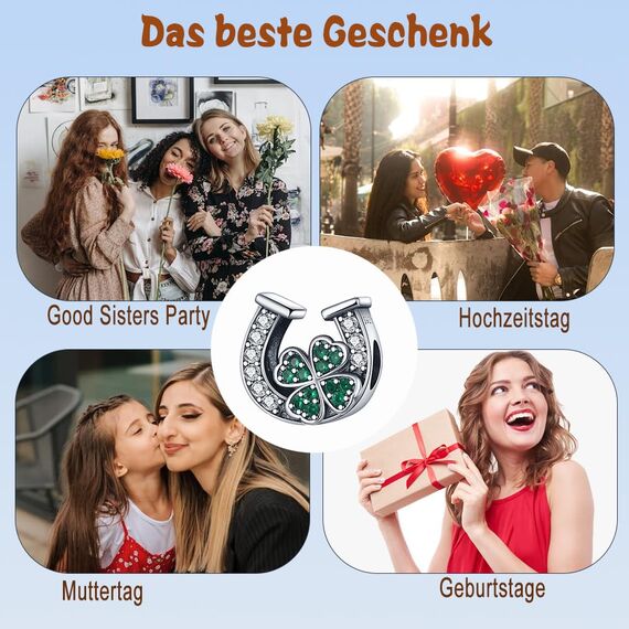 HappyStar beads charms,passt Charms Armbänder Halskette Europäischen Schmuck ，Bead Charms für Damen,925 Sterling Silber Dangle Anhänger