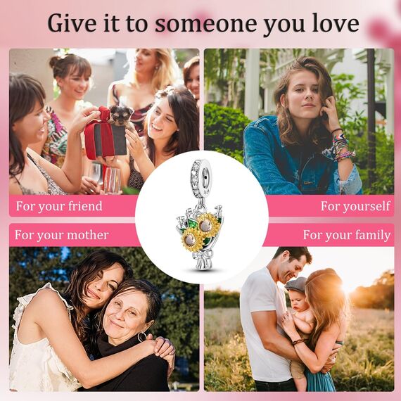 MULA Charms Anhänger Silber 925 für Armbänder, Kompatibel mit Europäischen Armbändern und Halskette für Frauen