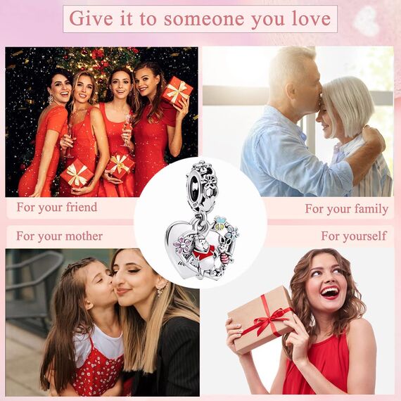 HappyStar beads charms,passt Charms Armbänder Halskette Europäischen Schmuck ，Bead Charms für Damen,925 Sterling Silber Dangle Anhänger