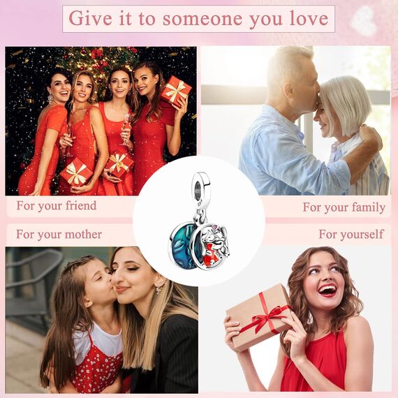 HappyStar beads charms,passt Charms Armbänder Halskette Europäischen Schmuck ，Bead Charms für Damen,925 Sterling Silber Dangle Anhänger