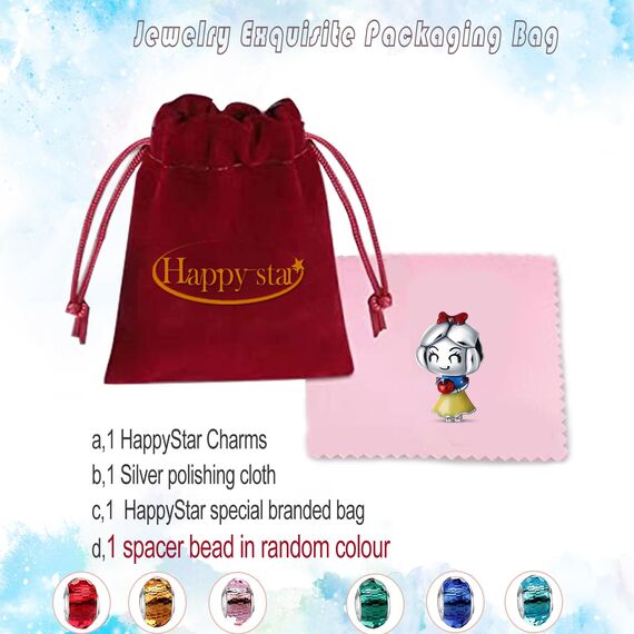 HappyStar beads charms,passt Charms Armbänder Halskette Europäischen Schmuck ，Bead Charms für Damen,925 Sterling Silber Dangle Anhänger