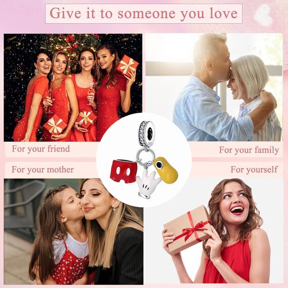 HappyStar beads charms,passt Charms Armbänder Halskette Europäischen Schmuck ，Bead Charms für Damen,925 Sterling Silber Dangle Anhänger