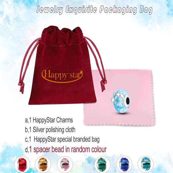 HappyStar beads charms,passt Charms Armbänder Halskette Europäischen Schmuck ，Bead Charms für Damen,925 Sterling Silber Dangle Anhänger