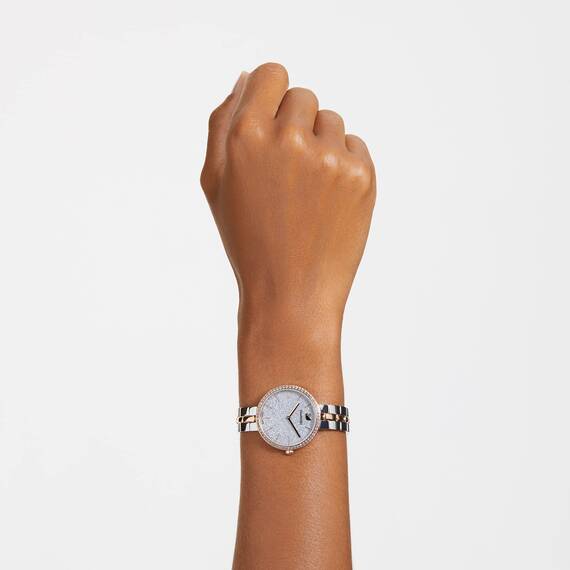 Swarovski Cosmopolitan Uhr, Damenuhr mit Silberfarbenem Zifferblatt, Swarovski Kristallen und Edelstahlarmband