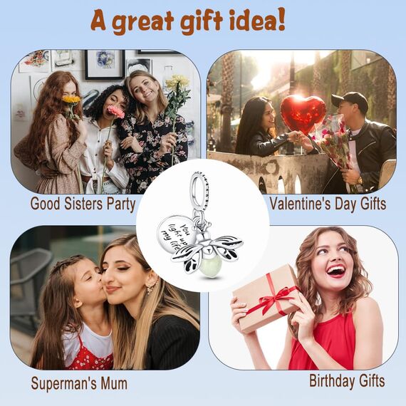 HappyStar beads charms,passt Charms Armbänder Halskette Europäischen Schmuck ，Bead Charms für Damen,925 Sterling Silber Dangle Anhänger