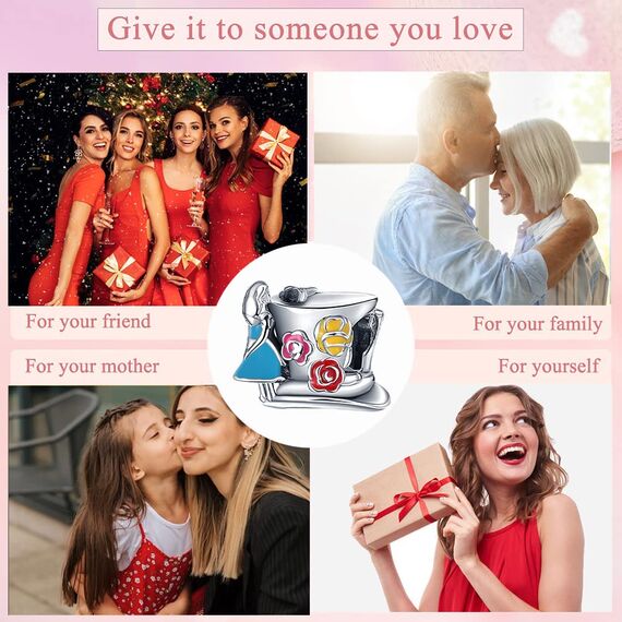 HappyStar beads charms,passt Charms Armbänder Halskette Europäischen Schmuck ，Bead Charms für Damen,925 Sterling Silber Dangle Anhänger