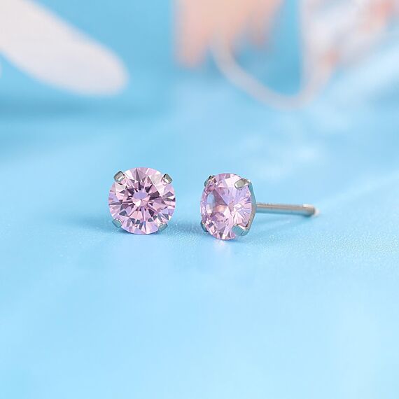 Limerencia Titan Ohrringe für Damen Herren, G23 Medizinische Ohrstecker Hypoallergen Gesundheitsstecker, 8 Farben 5MM CZ Ohrringe für empfindliche Ohren, Mode Damenschmuck