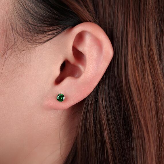 Limerencia Titan Ohrringe für Damen und Herren - G23 Medizinische Hypoallergene Gesundheitsstecker Mit CZ für Empfindliche Ohren - Mode Damenschmuck (5mm, Grün)