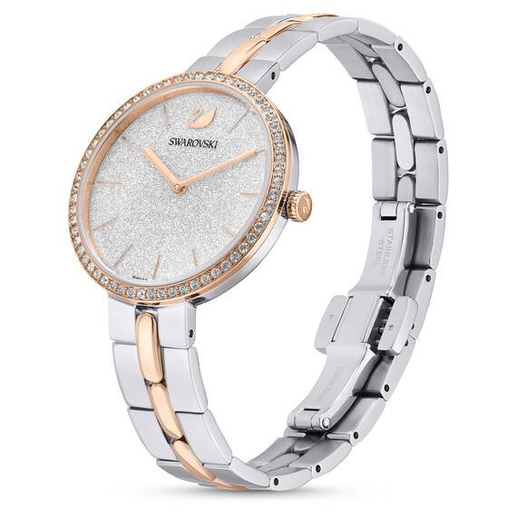 Swarovski Cosmopolitan Uhr, Damenuhr mit Silberfarbenem Zifferblatt, Swarovski Kristallen und Edelstahlarmband