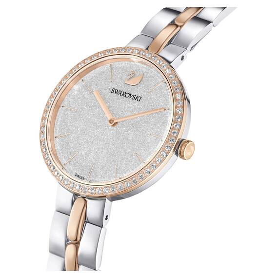 Swarovski Cosmopolitan Uhr, Damenuhr mit Silberfarbenem Zifferblatt, Swarovski Kristallen und Edelstahlarmband