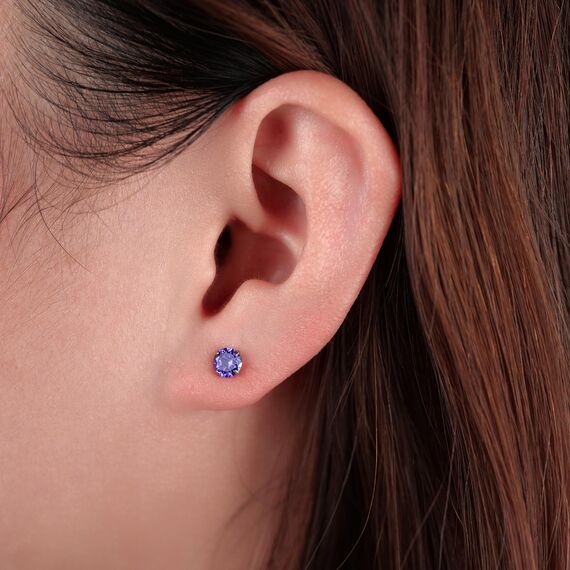 Limerencia Titan Ohrringe für Damen Herren, G23 Medizinische Ohrstecker Hypoallergen Gesundheitsstecker Ohrringe für empfindliche Ohren Mode Damenschmuck (5mm, Lila)
