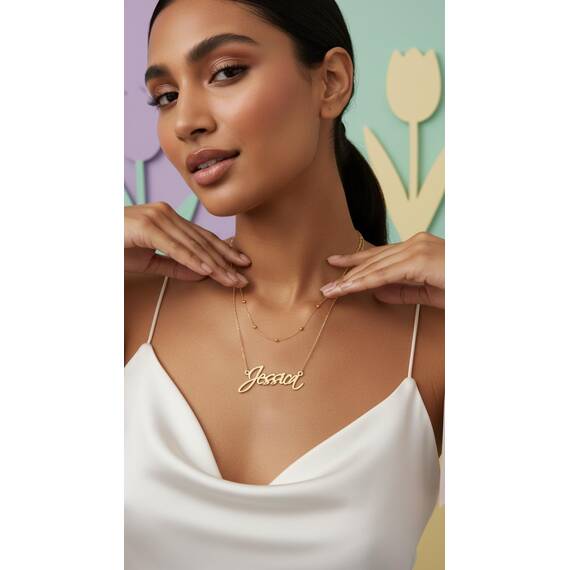 Joelle Jewelry Design Personalisierte Gestufte Namenskette mit Choker - Für Frauen & Mädchen