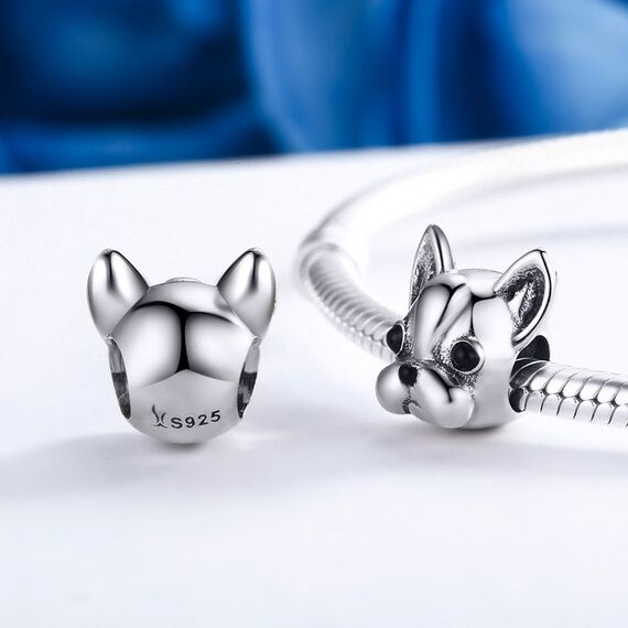 925 Sterling Silber Französische Bulldogge Hund Charms für Pandora Armband