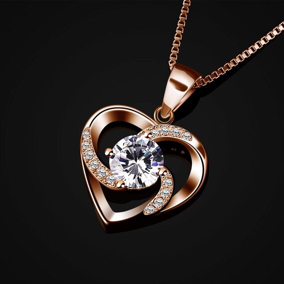 B.Catcher Halskette Damen, Silber 925 Herzkette, Herz änhänger Silber Kette Damen, Muttertag Geburtstag Valentinstag Weihnachten Schmuck Geschenke Frauen Ehefrau, Mutter, Freundin, Tochter, 45 cm (02)