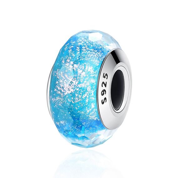 925 Sterling Silber Blaues Murano-Glas Charm für Pandora-Armband,Schmuckgeschenk für Damen