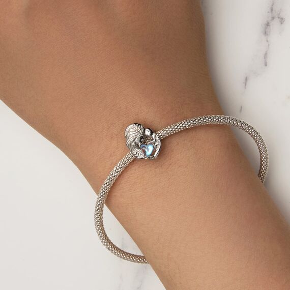 925 Sterling Silber Mutter und Tochter Mondstein Charms anhänger für Pandora Armbänder,Schmuck Geschenk für Frauen Mädchen