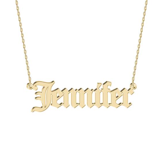 Joelle Jewelry Design Personalisiert Namenskette Alte englische Schrift kette mit Namen Gold/Rosegold Vergoldet Schmuck Geburtstagsgeschenk Für Frauen Mädchen Mama Freundin Schwester Oma