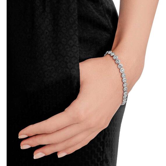 Swarovski Una Angelic Armband, Rund, Weiss, Rhodiniert