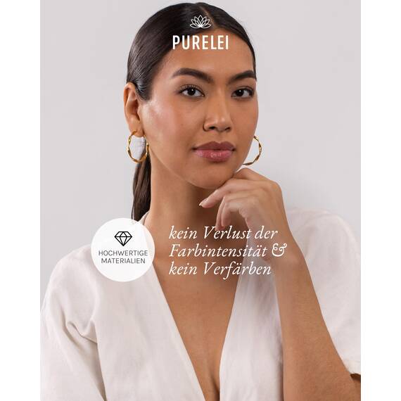 Purelei Ke Kai Ohrringe (Silber) – Damenohrringe aus langlebigem Edelstahl – Wasserfeste Ohrringe Damen – 4,2 cm Durchmesser – Modeschmuck für deinen individuellen Look