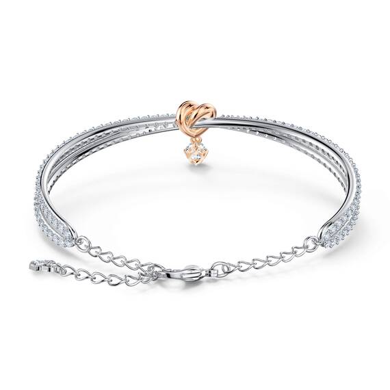 Swarovski Lifelong Heart Armreif, Herz, Weiß, Metallmix
