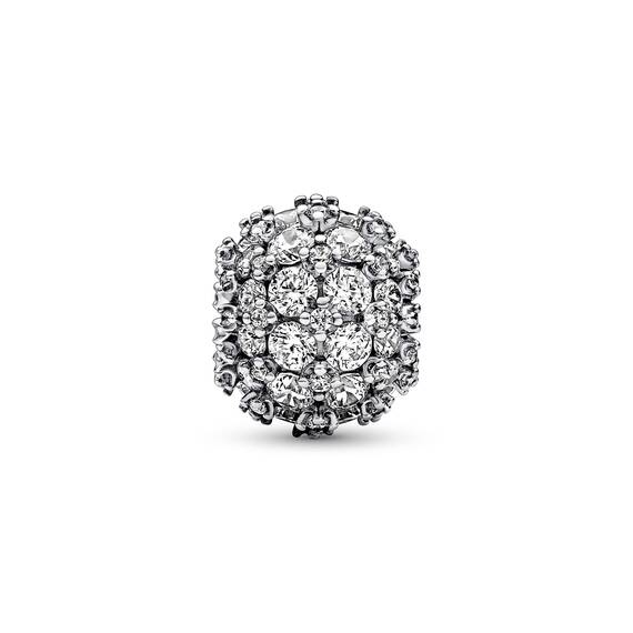 PANDORA Timeless Funkelndes Rundes Pavé-Charm mit Zirkonia Moments Collection, kompatibel Moments Armbändern, 792630C01