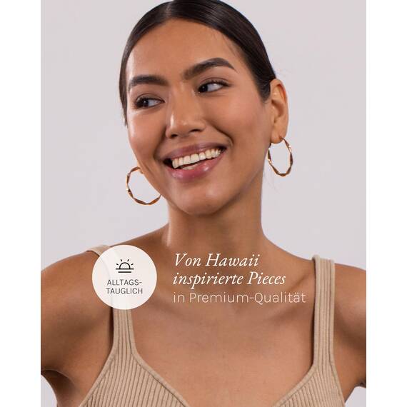 Purelei Ke Kai Ohrringe (Rosegold) – Wasserfeste Damenohrringe aus langlebigem Edelstahl – Ohrringe Damen 4,2 cm Durchmesser – Modeschmuck für deinen individuellen Look