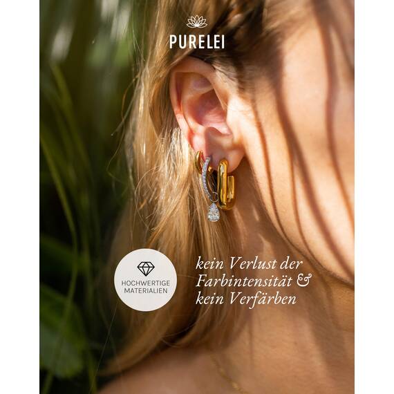 Purelei Ike Ohrringe (Roségold) – Damenohrringe aus langlebigem Edelstahl – Wasserfeste Ohrringe Damen – 1,4 cm Durchmesser – Modeschmuck für deinen individuellen Look