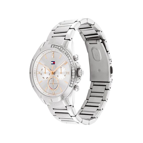 Tommy Hilfiger Multi Zifferblatt Quarz Uhr für Damen mit Silbernes Edelstahlarmband - 1782384
