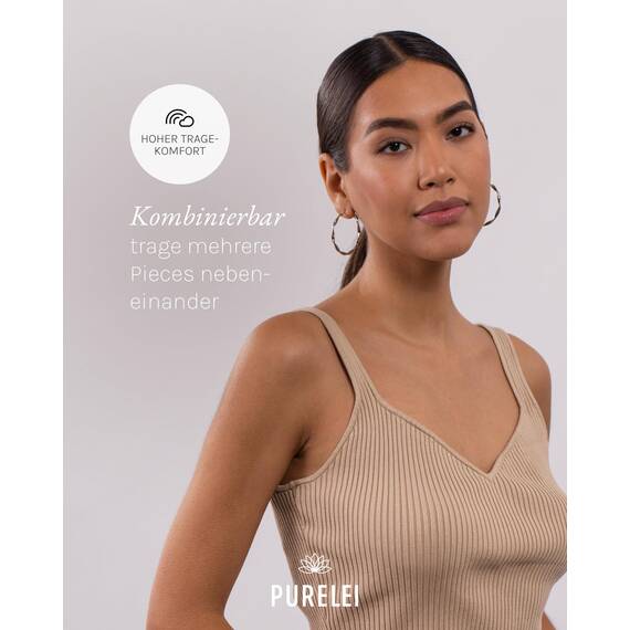 Purelei Ke Kai Ohrringe (Silber) – Damenohrringe aus langlebigem Edelstahl – Wasserfeste Ohrringe Damen – 4,2 cm Durchmesser – Modeschmuck für deinen individuellen Look