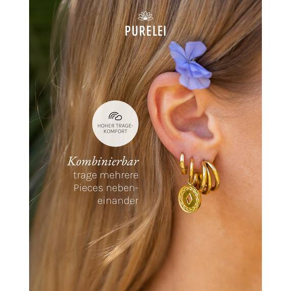 Purelei Ike Ohrringe Damen Wasserfest Edelstahl 1,4 cm | Hochwertige Creolen langlebig modisch nickelfrei | Eleganter Damenohrring für Alltag und Anlass