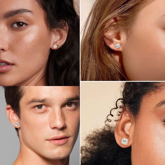 Dochais Clearance Outlet S925 Silber Ohrstecker Ohrringe Damen Herren Hypoallergene Ohrstecker Zirkonia Ohrringe Gold