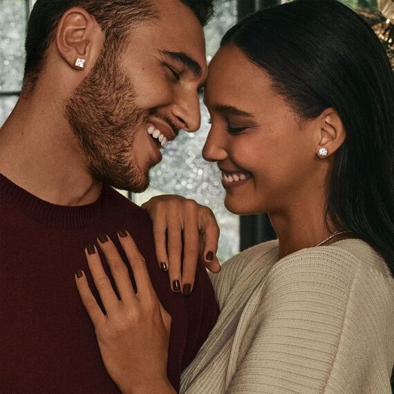 DOCHAIS Ohrringe Gold Silber 925 Ohrstecker Damen Herren 14 Karat Vergoldet Gold Silber Ohrstecker 925 Set Hypoallergene Zirkonia Ohrringe 6-10 mm, Schmuck Geschenke für Frauen Männer