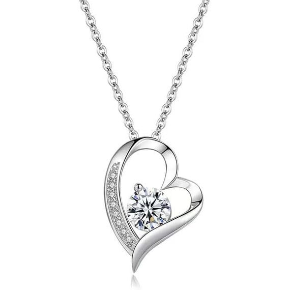 BYLITZ An meinen Schatz Halskette mit Karte Herz Kette mit LED Box und Spruch für Damen Frau Partnerin Freundin oder Verlobte zum Jahrestag Geburtstag Weihnachten (Standard Box - Herz V12)