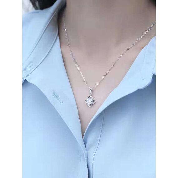 An meinen Schatz 925 Echt-Silberkette Herzkette mit LED Box und Spruch Halskette Damen Jahrestag Geschenk für Sie Frau Partnerin Freundin Verlobte Geburtstag Weihnachten (Standard Box - Knoten V2)