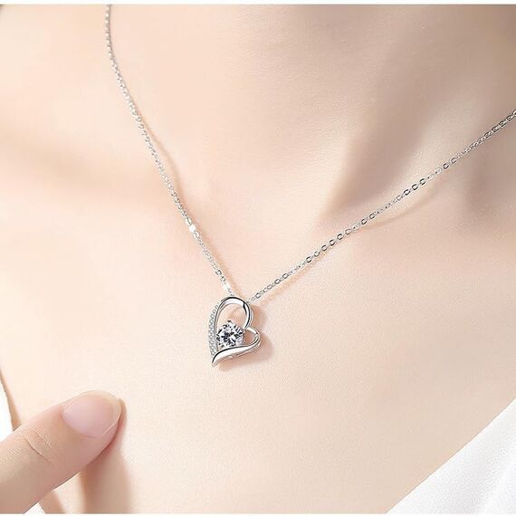 BYLITZ An meinen Schatz Halskette mit Karte Herz Kette mit LED Box und Spruch für Damen Frau Partnerin Freundin oder Verlobte zum Jahrestag Geburtstag Weihnachten (LED Box | Herz | Personalisiert)