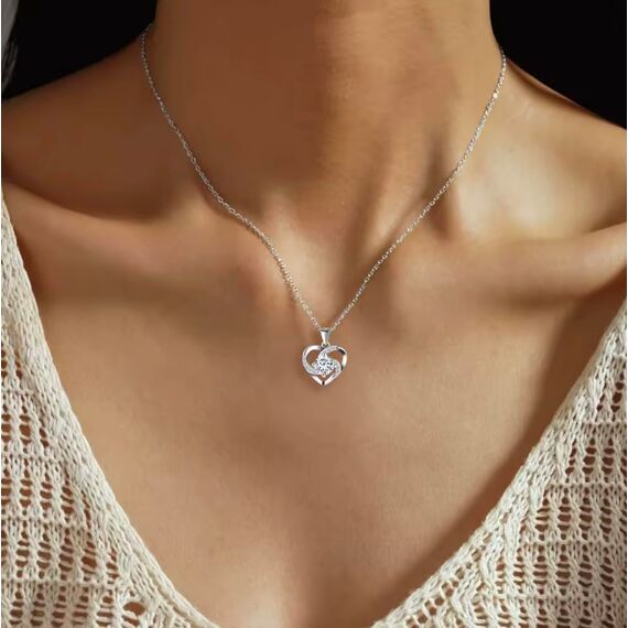 BYLITZ An meinen Schatz Kette mit Karte Herzkette mit LED Box und Spruch Halskette Damen Jahrestag Geschenk für Sie Frau Partnerin Freundin Verlobte Geburtstag Weihnachten (LED Box - Herz V2)