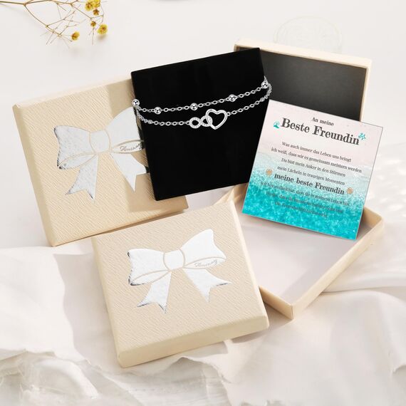 Jbniuay Fußkettchen für Damen 925 Sterling Silber - Infinity Herz Fußkette - Damen Fußkettchen - Fußkette Verstellbare 23+5cm - Geschenke für Frauen/Mädchen/mama/mutter (bff geschenke)