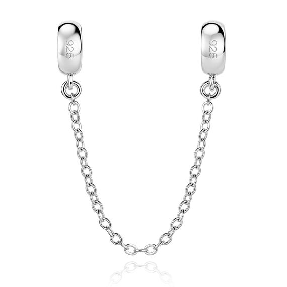 GW 925 Sterling Silber Gummi Spacer Stopper Bead Charm Sicherheitskette für europäische Armbänder (Silber-1)