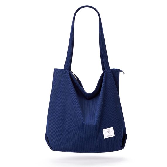 KALIDI cord Tasche Damen Umhängetasche mit Reißverschluss,Groß Shopper Tasche Tote Bag Handtasche Schultertaschen für Arbeit Büro Reisen Einkaufen Schule und Alltag