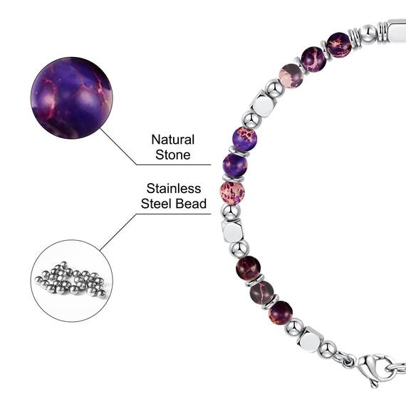 SIUMAL Boho Armband Damen, Natürliches Steine Armbänder für Frauen Party Weihnachten Geburtstag Jubiläum Abschluss Valentinstag Muttertag