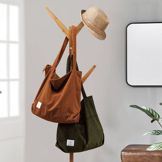 KALIDI cord Tasche Damen Umhängetasche mit Reißverschluss,Groß Shopper Tasche Tote Bag Handtasche Schultertaschen für Arbeit Büro Reisen Einkaufen Schule und Alltag