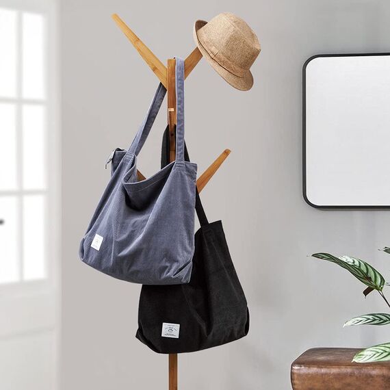 KALIDI cord Tasche Damen Umhängetasche mit Reißverschluss,Groß Shopper Tasche Tote Bag Handtasche Schultertaschen für Arbeit Büro Reisen Einkaufen Schule und Alltag