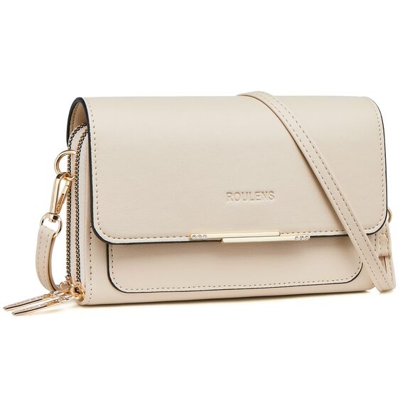 Roulens Klein Handy Umhängetasche,Damen Kleine Umhängetasche, Veganes Leder Crossbody Schultertasche Reisepass Handytasche mit Kartenschlitz Verstellbar Abnehmbar Schultergurt