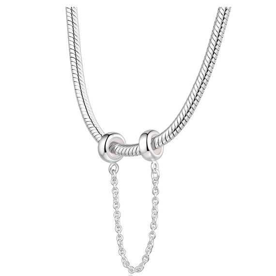 GW 925 Sterling Silber Gummi Spacer Stopper Bead Charm Sicherheitskette für europäische Armbänder (Silber-1)