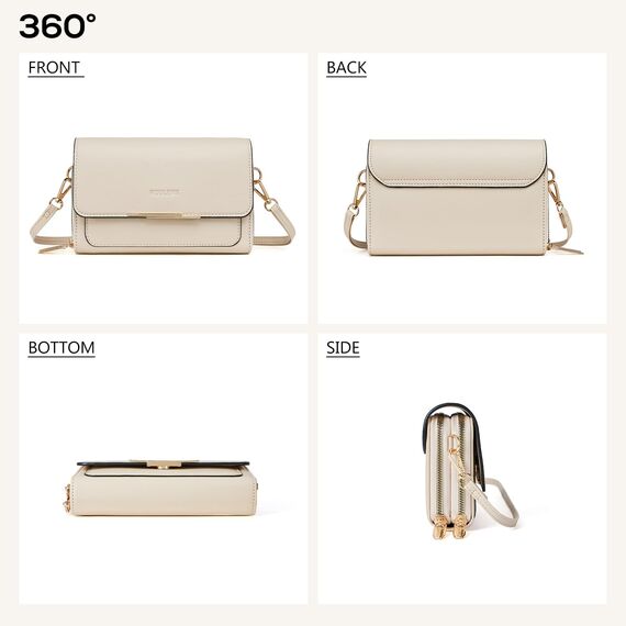 Roulens Klein Handy Umhängetasche,Damen Kleine Umhängetasche, Veganes Leder Crossbody Schultertasche Reisepass Handytasche mit Kartenschlitz Verstellbar Abnehmbar Schultergurt